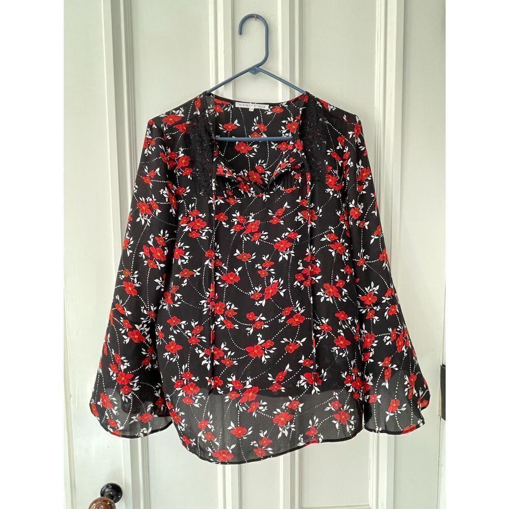 Violet and Claire black white and red floral blouse M